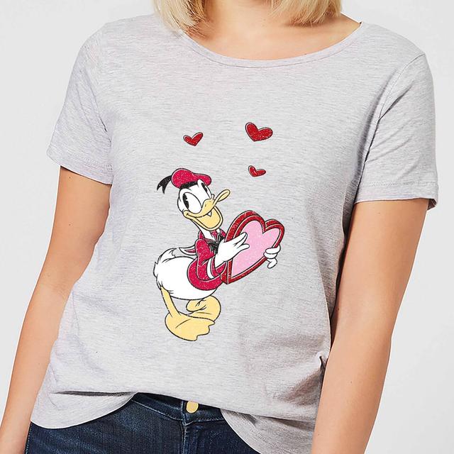 T-Shirt Disney Paperino Love Heart - Grigio - Donna - XXL on Productcaster.