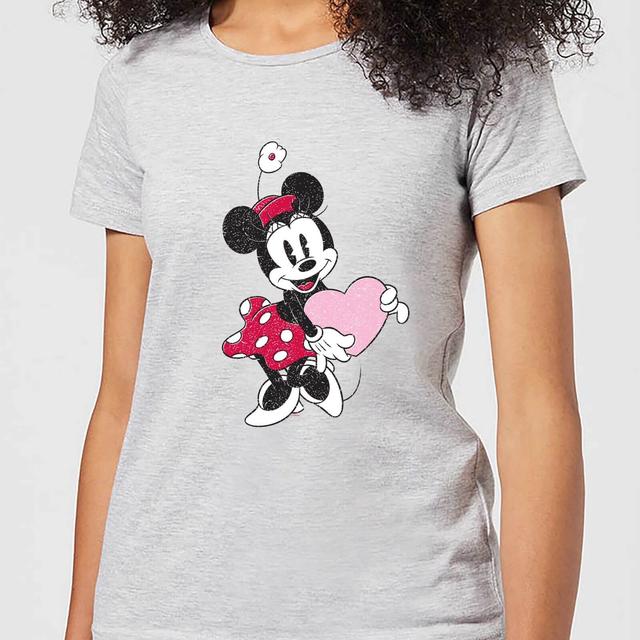 Disney Minnie Mouse Love Heart dames t-shirt - Grijs - XXL on Productcaster.