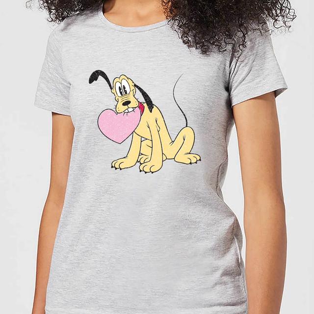 Disney Pluto Love Heart Women's T-Shirt - Grey - S on Productcaster.