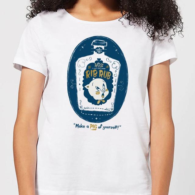 Camiseta para mujer Looney Tunes ACME Rib Rub - Blanco - S - Blanco on Productcaster.