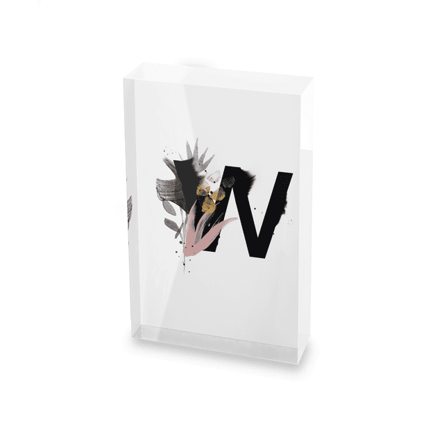 Wabi-Sabi - Letter Glass Block - 80mm x 60mm - W on Productcaster.