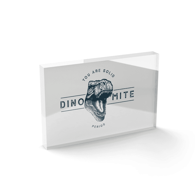 You Are Solid Dino-mite Glass Block - 80mm x 60mm on Productcaster.