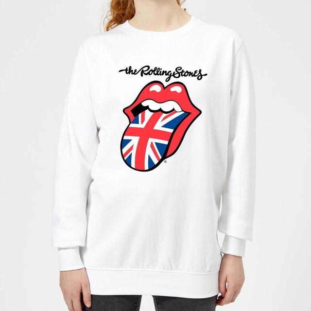 Rolling Stones UK Tongue Damen Sweatshirt - Weiß - M - Weiß on Productcaster.