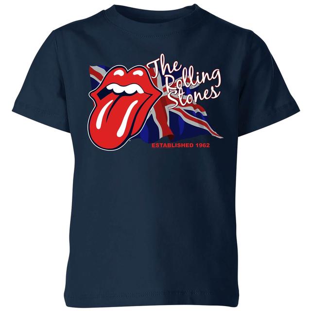 Rolling Stones Lick The Flag Kinder T-Shirt - Navy Blau - 7-8 Jahre - Marineblau on Productcaster.