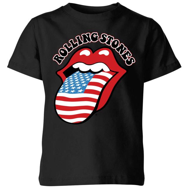 Rolling Stones US Flag Kinder T-Shirt - Schwarz - 9-10 Jahre - Schwarz on Productcaster.