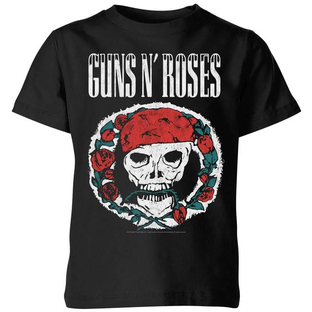 Guns N Roses Circle Skull Kinder T-Shirt - Schwarz - 11-12 Jahre - Schwarz on Productcaster.