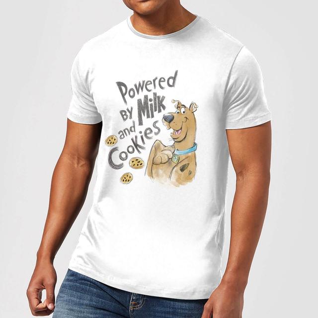 Scooby Doo Powered By Milk And Cookies Men's T-Shirt - White - XXL on Productcaster.