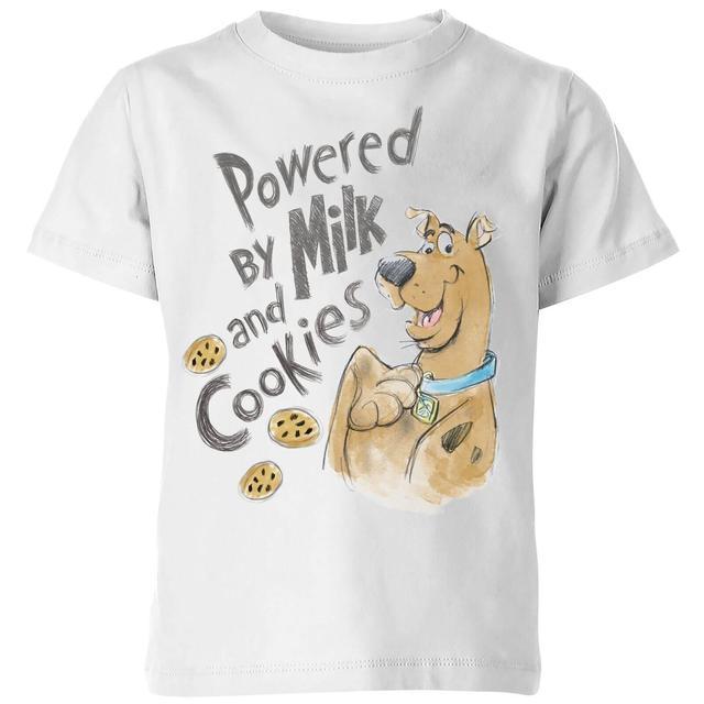 Scooby Doo Powered By Milk And Cookies Kids' T-Shirt - White - 3-4 años on Productcaster.