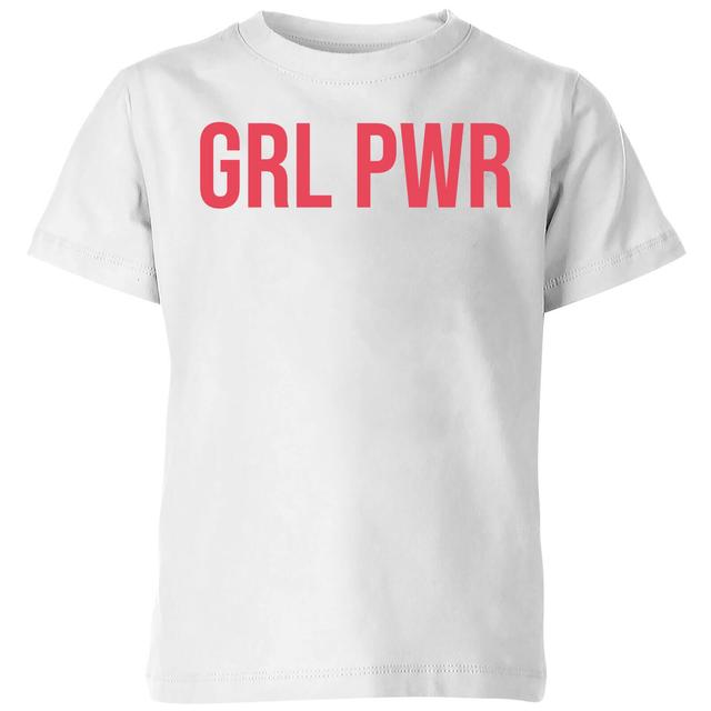 GRL PWR Kids' T-Shirt - White - 5-6 Jahre - Weiß on Productcaster.