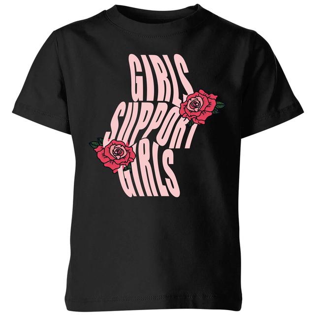 Girls Support Girls Kids' T-Shirt - Black - 3-4 Jahre - Schwarz on Productcaster.