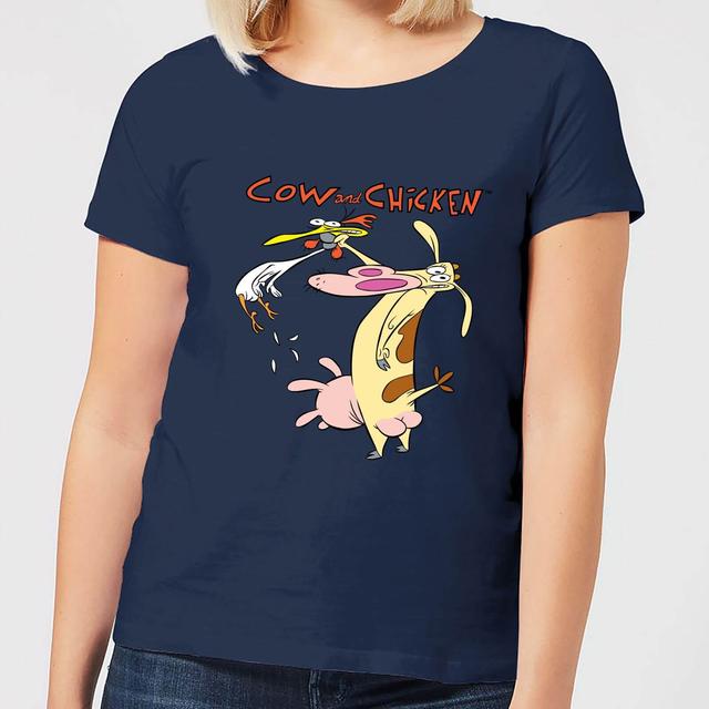 Camiseta Cow and Chicken Characters para mujer - Azul marino - S on Productcaster.