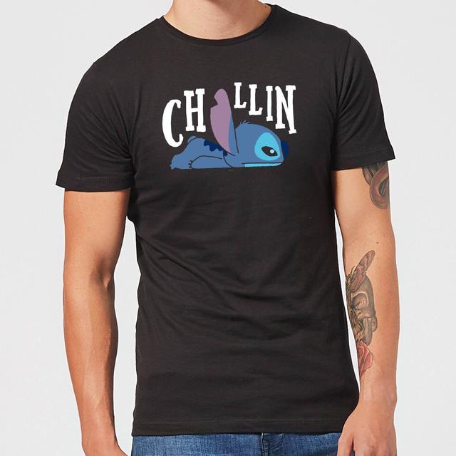 Disney Lilo And Stitch Chillin Men's T-Shirt - Black - M on Productcaster.