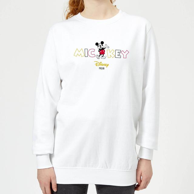 Disney Mickey Mouse Disney Wording Women's Sweatshirt - White - L on Productcaster.