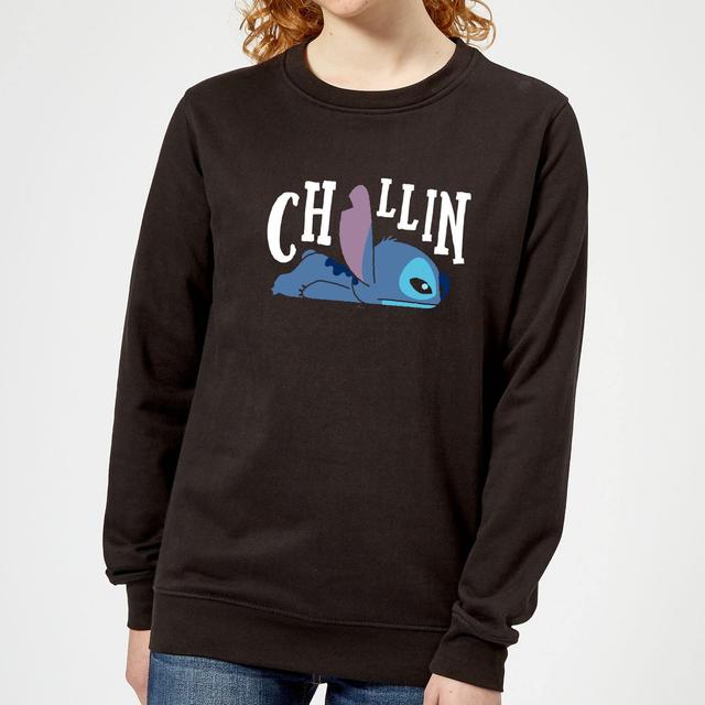 Disney Lilo And Stitch Chillin Women's Sweatshirt - Black - XS on Productcaster.