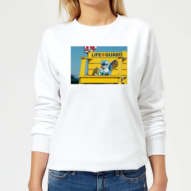 Disney Lilo And Stitch Life Guard Women's Sweatshirt - White - L - Blanco on Productcaster.