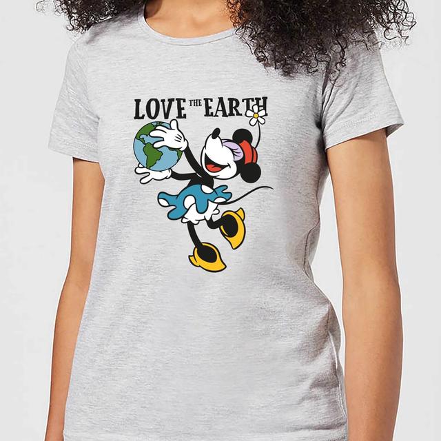 Camiseta para mujer Minnie Mouse Love The Earth de Disney - Gris - 3XL on Productcaster.