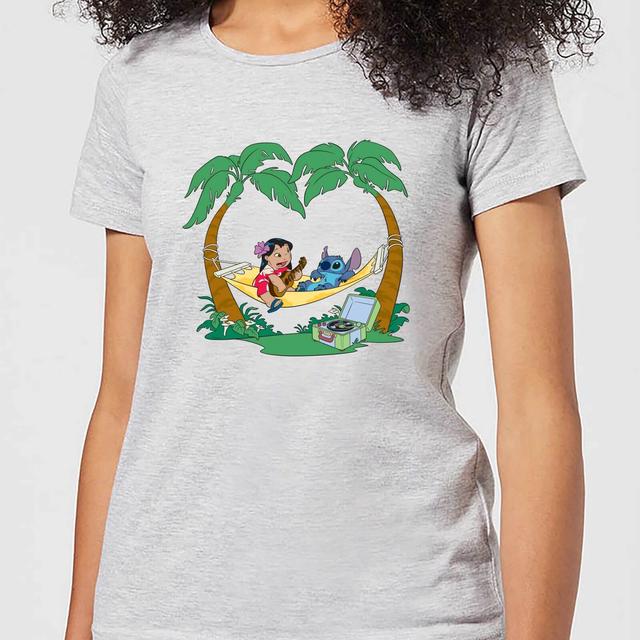 Disney Lilo And Stitch Play Some Music Damen T-Shirt - Grau - L on Productcaster.