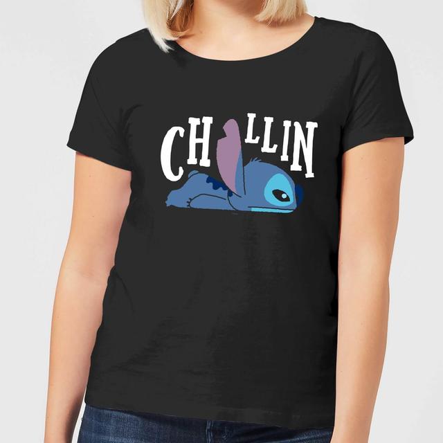 Disney Lilo And Stitch Chillin Women's T-Shirt - Black - M on Productcaster.