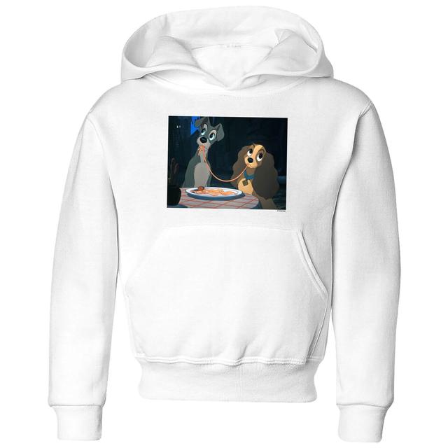 Disney Lady en de Vagebond Spaghetti Scene kinder hoodie - Wit - 98/104 (3-4 jaar) - Wit on Productcaster.