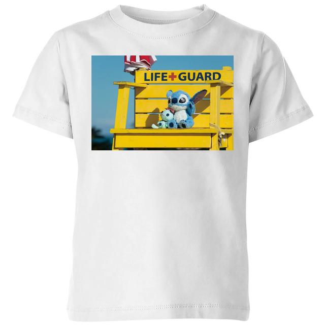 Disney Lilo And Stitch Life Guard Kids' T-Shirt - White - 11-12 años - Blanco on Productcaster.