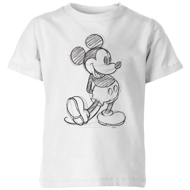 Disney Mickey Mouse Sketch Kids' T-Shirt - White - 5-6 Years on Productcaster.