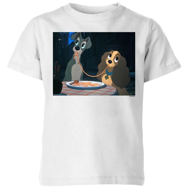 Camiseta para niño Disney Lady And The Tramp Spaghetti Scene - Blanco - 9-10 años on Productcaster.