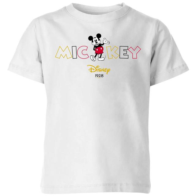 Disney Mickey Mouse Disney Wording Kinder T-Shirt - Weiß - 3-4 Jahre on Productcaster.