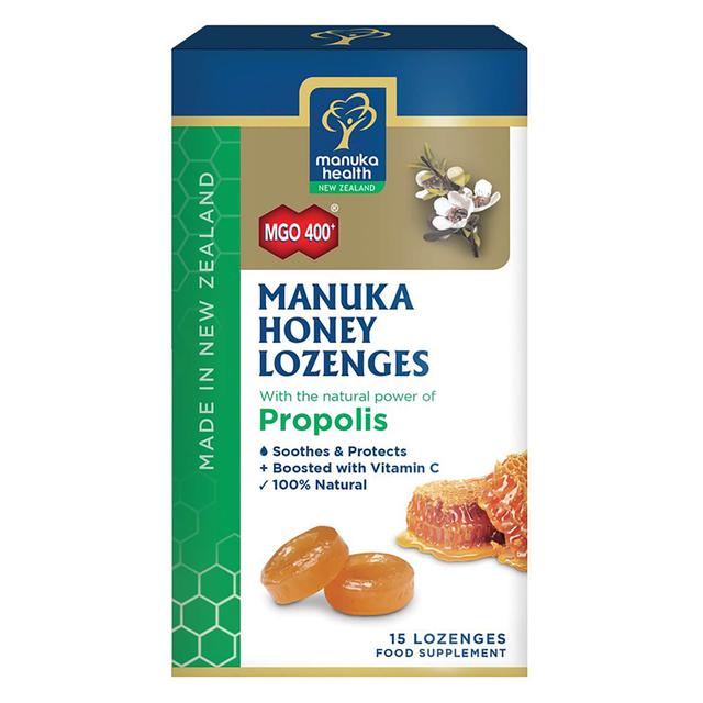 Manuka Health MGO 400+ Manuka Honey Lozenges with Propolis - 15 Lozenges on Productcaster.