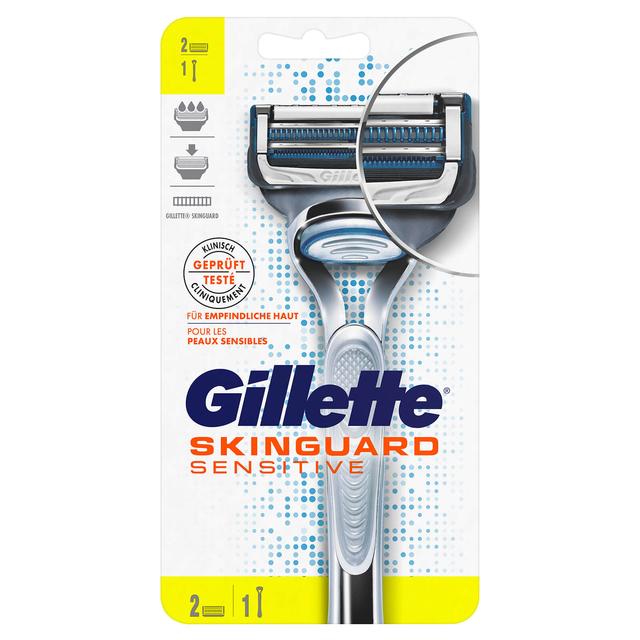 Gillette SkinGuard Sensitive Rasierer + 2 Rasierklingen on Productcaster.