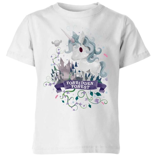 Harry Potter Kids Forbidden Forest Unicorn Kids' T-Shirt - White - 7-8 Years on Productcaster.