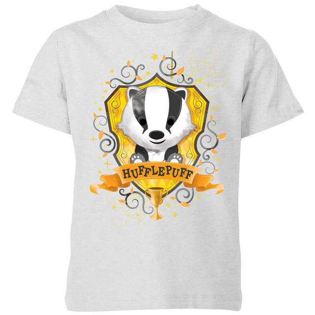 Camiseta Hufflepuff Crest para niños de Harry Potter - Gris - 11-12 años on Productcaster.