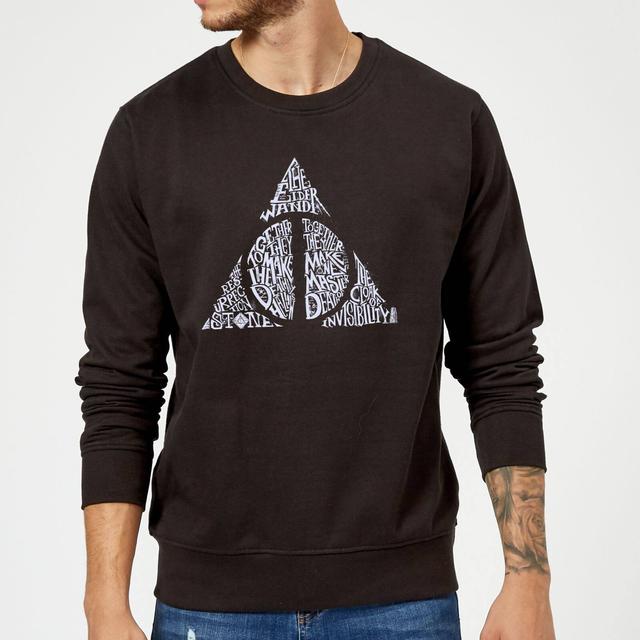 Harry Potter Deathly Hallows Text Sweatshirt - Black - M on Productcaster.