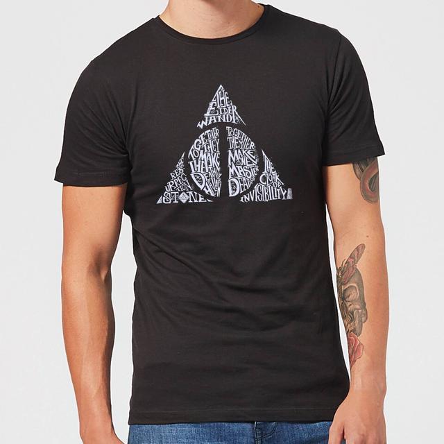 Camiseta con texto de las reliquias de la muerte de Harry Potter - Negro - 4XL on Productcaster.