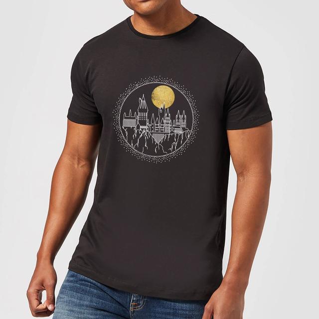 Harry Potter Hogwarts Castle Moon Men's T-Shirt - Black - S on Productcaster.