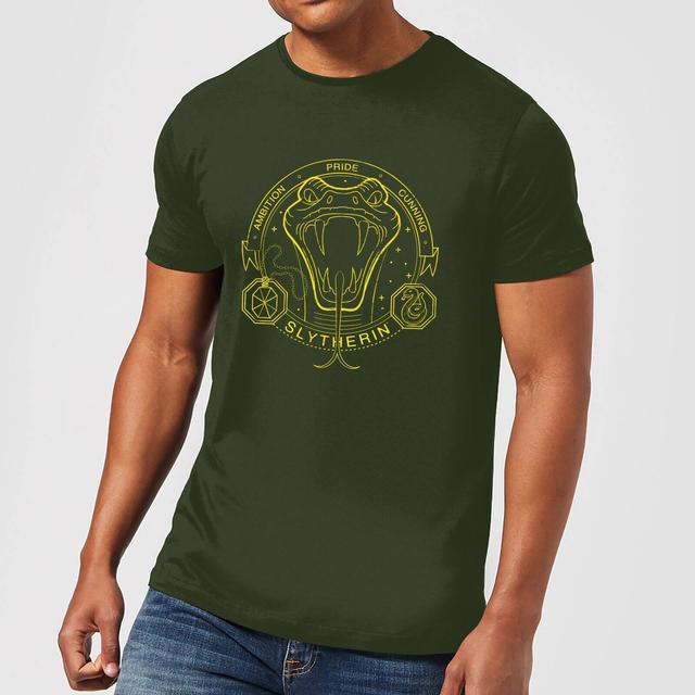 Harry Potter Slytherin Snake Badge Men's T-Shirt - Forest Green - XXL on Productcaster.