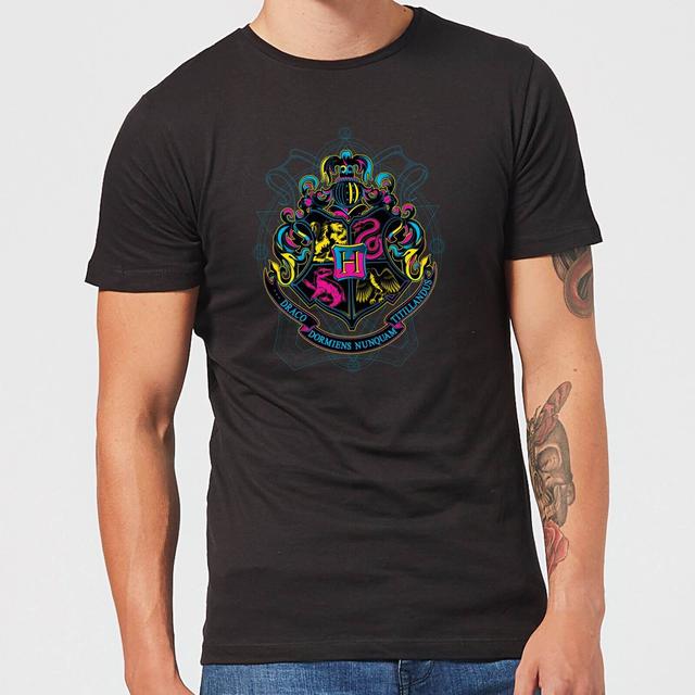 Camiseta Hogwarts Neon Crest para hombre de Harry Potter - Negro - S - Negro on Productcaster.