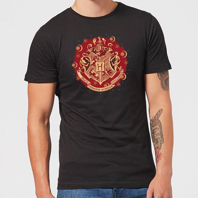 Harry Potter Hogwarts Christmas Crest t-shirt - Zwart - XS on Productcaster.