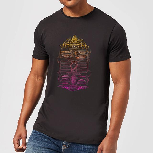 Harry Potter School List t-shirt - Zwart - S - Zwart on Productcaster.