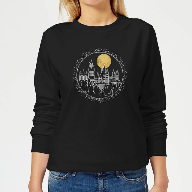 Harry Potter Hogwarts Castle Moon Women's Sweatshirt - Black - S on Productcaster.