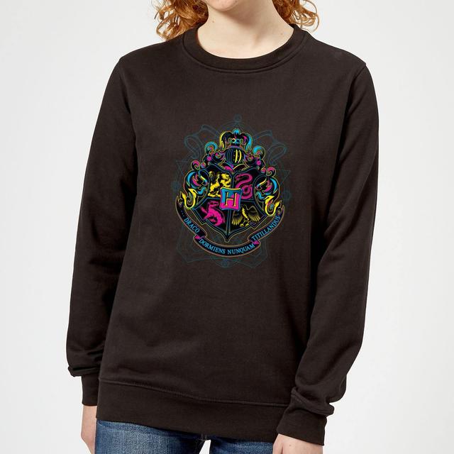 Sudadera Hogwarts Neon Crest para mujer de Harry Potter - Negro - L on Productcaster.