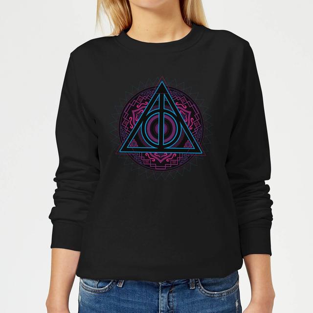 Sudadera para mujer Las Reliquias de la Muerte Neón de Harry Potter - Negro - L on Productcaster.