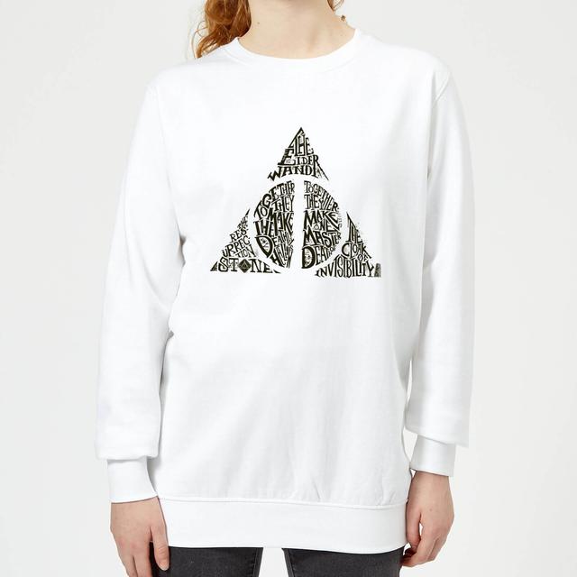 Harry Potter Deathly Hallows Text Women's Sweatshirt - White - M - Blanco on Productcaster.