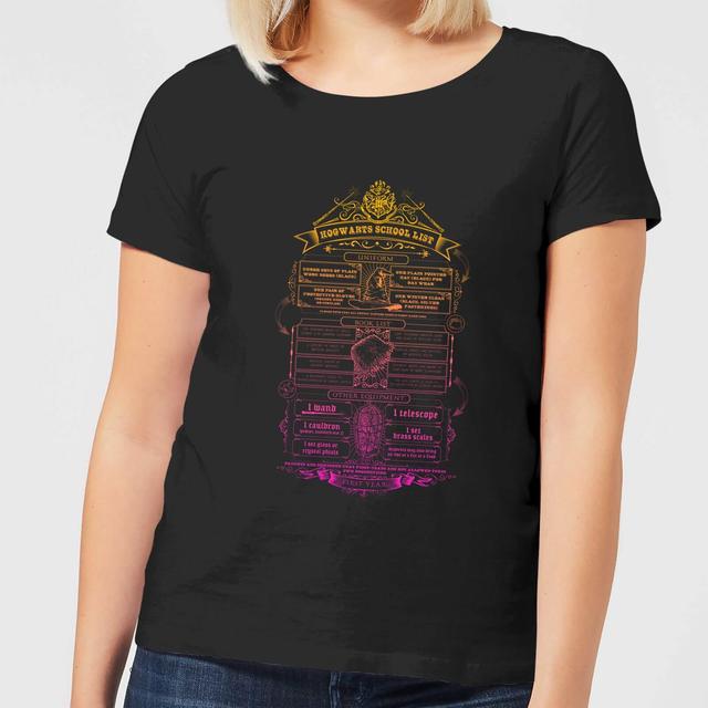 Harry Potter School List Women's T-Shirt - Black - XL on Productcaster.