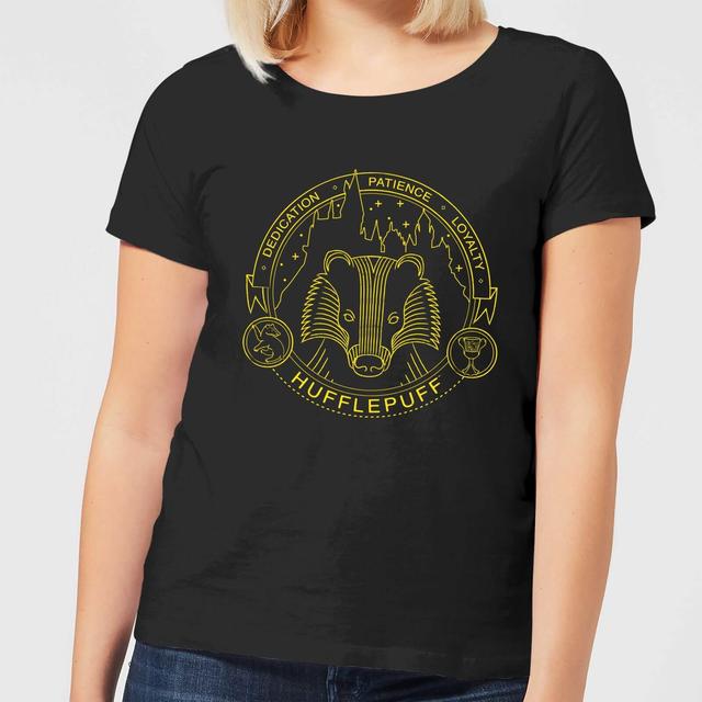 Harry Potter Hufflepuff Badger Badge Women's T-Shirt - Black - 3XL on Productcaster.