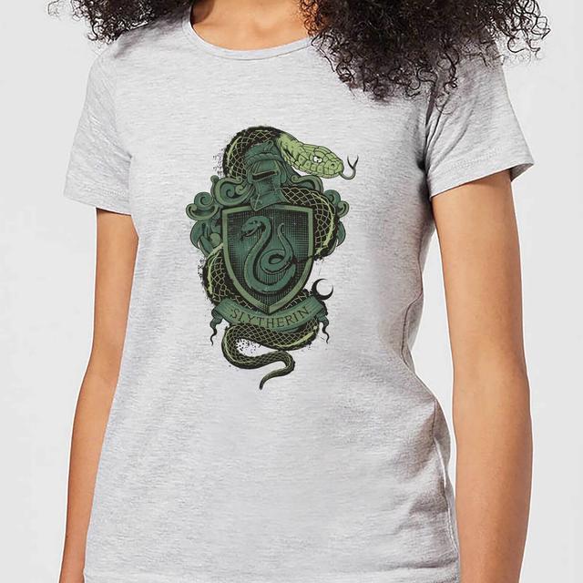 Camiseta para mujer Slytherin Drawn Crest de Harry Potter - Gris - XS on Productcaster.