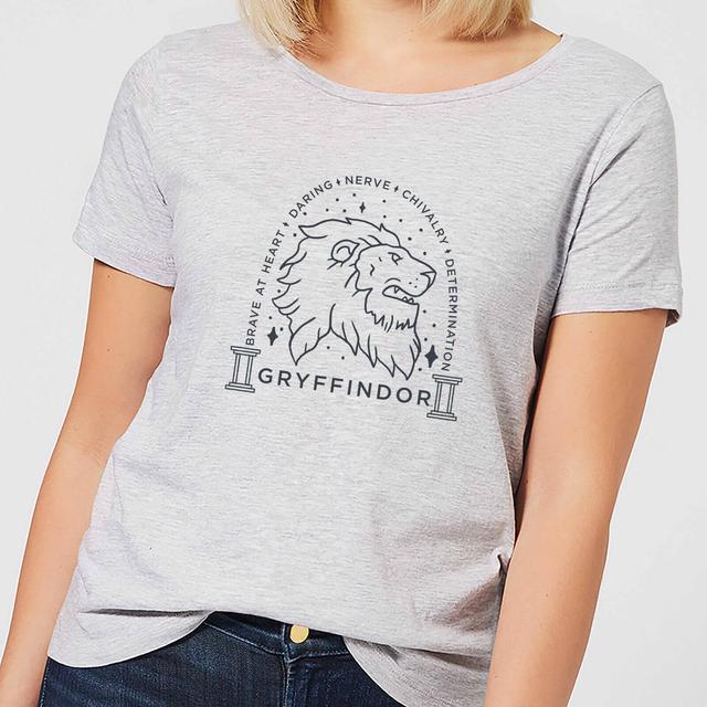 T-Shirt Harry Potter Grifondoro Linework - Grigio - Donna - 5XL - Grigio on Productcaster.