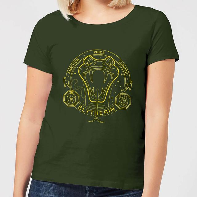 Camiseta para mujer Slytherin Snake Badge de Harry Potter - Verde bosque - L on Productcaster.