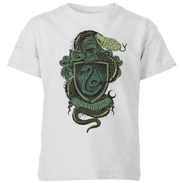 Camiseta para niño Slytherin Drawn Crest de Harry Potter - Gris - 7-8 años on Productcaster.