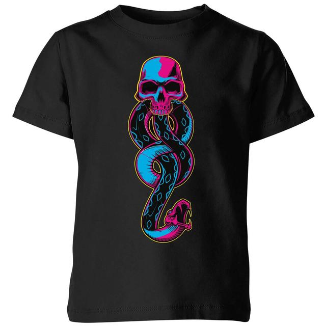 Harry Potter Dark Mark Neon Kids' T-Shirt - Black - 9-10 år - Svart on Productcaster.