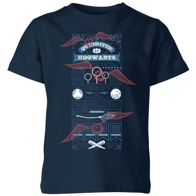 Harry Potter Quidditch At Hogwarts Kids' T-Shirt - Navy - 7-8 años on Productcaster.